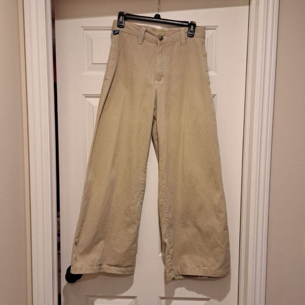 Vintage Kik Girl Pants Junior's size 5 Khaki Wide Leg Baggy Skater Y2K 2000s